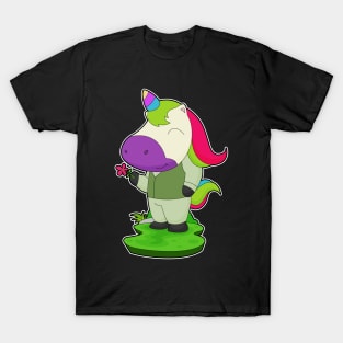 Unicorn Groom Flower Wedding T-Shirt